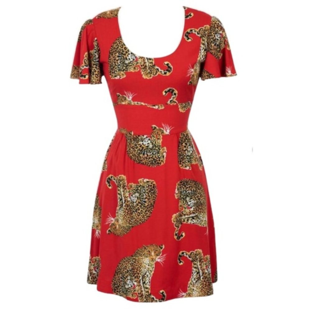 Trashy Diva My Pet Leopard Thursday Dress 10 GUC